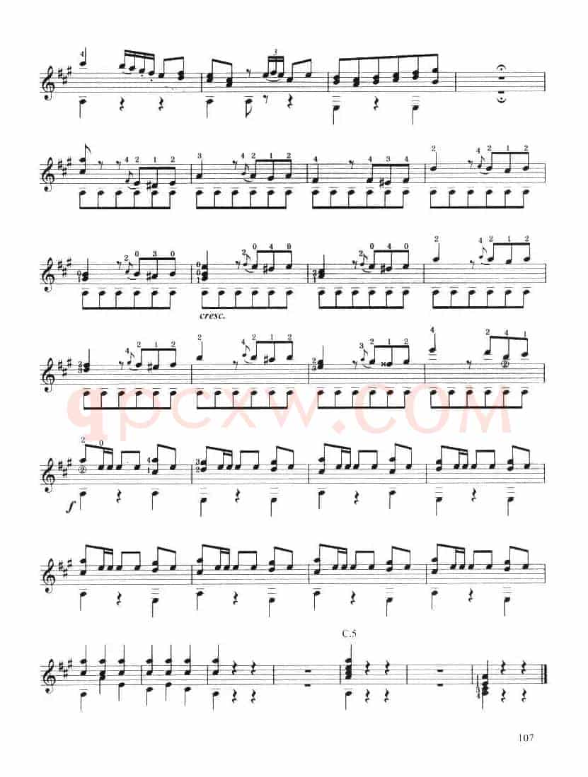 古典吉他考级七级外国乐曲A组（3、玛祖卡舞曲）