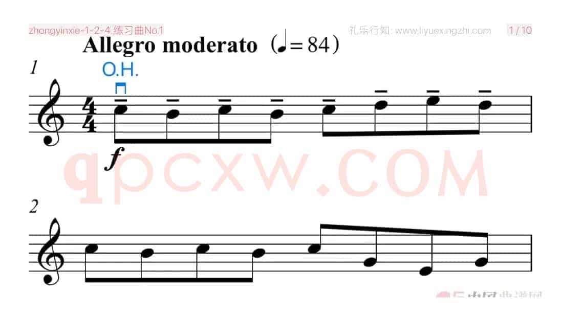 沃尔法特练习曲No.1（小提琴）