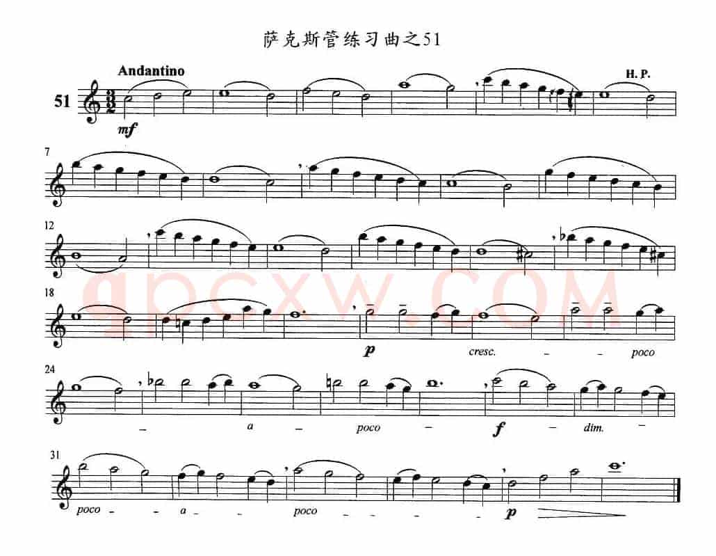 萨克斯管练习曲（51—60）
