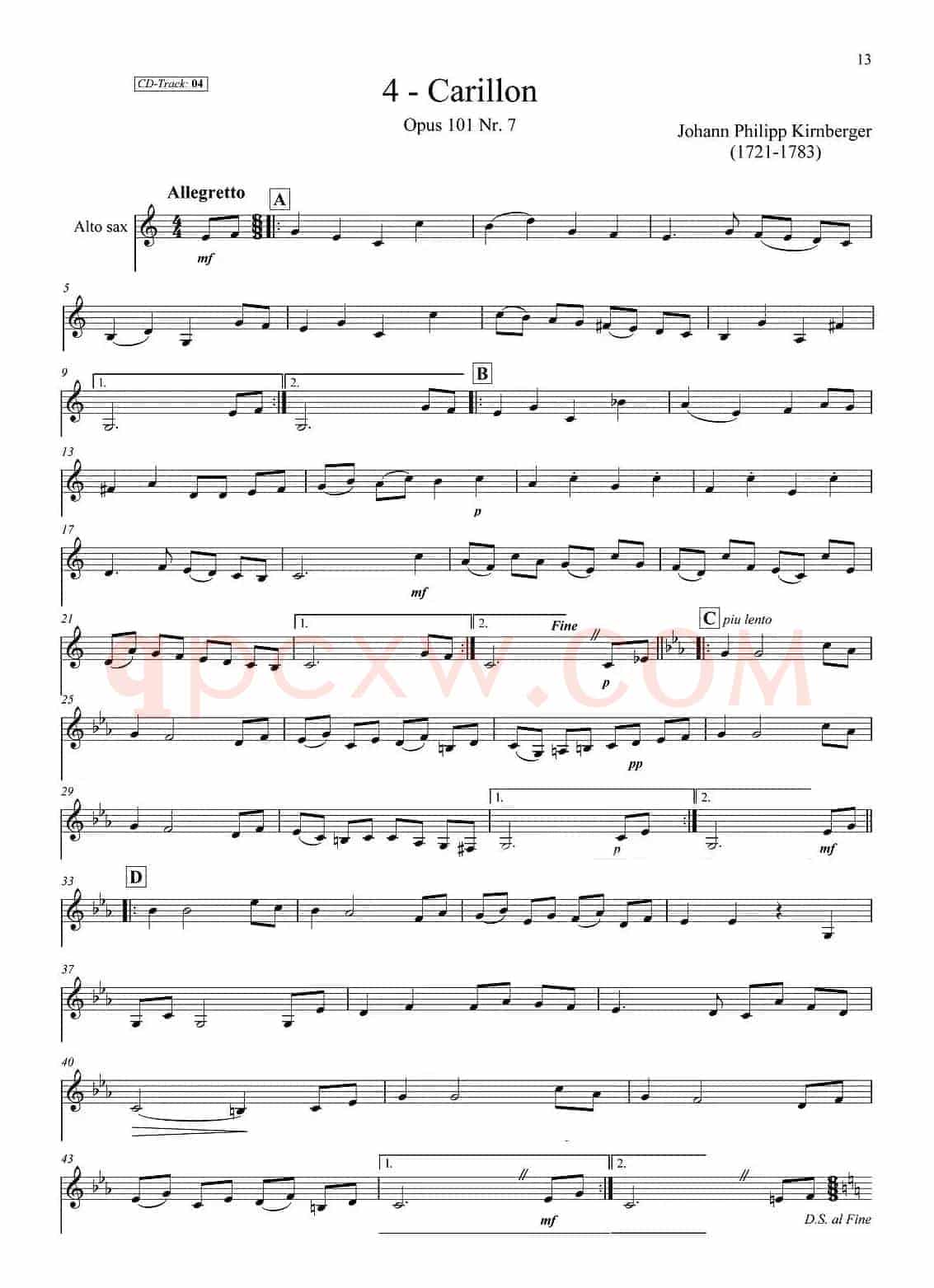 古典SAX12首（中音萨克斯分谱）