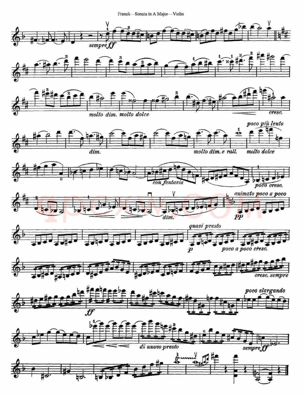 Franck Sonata in A Major