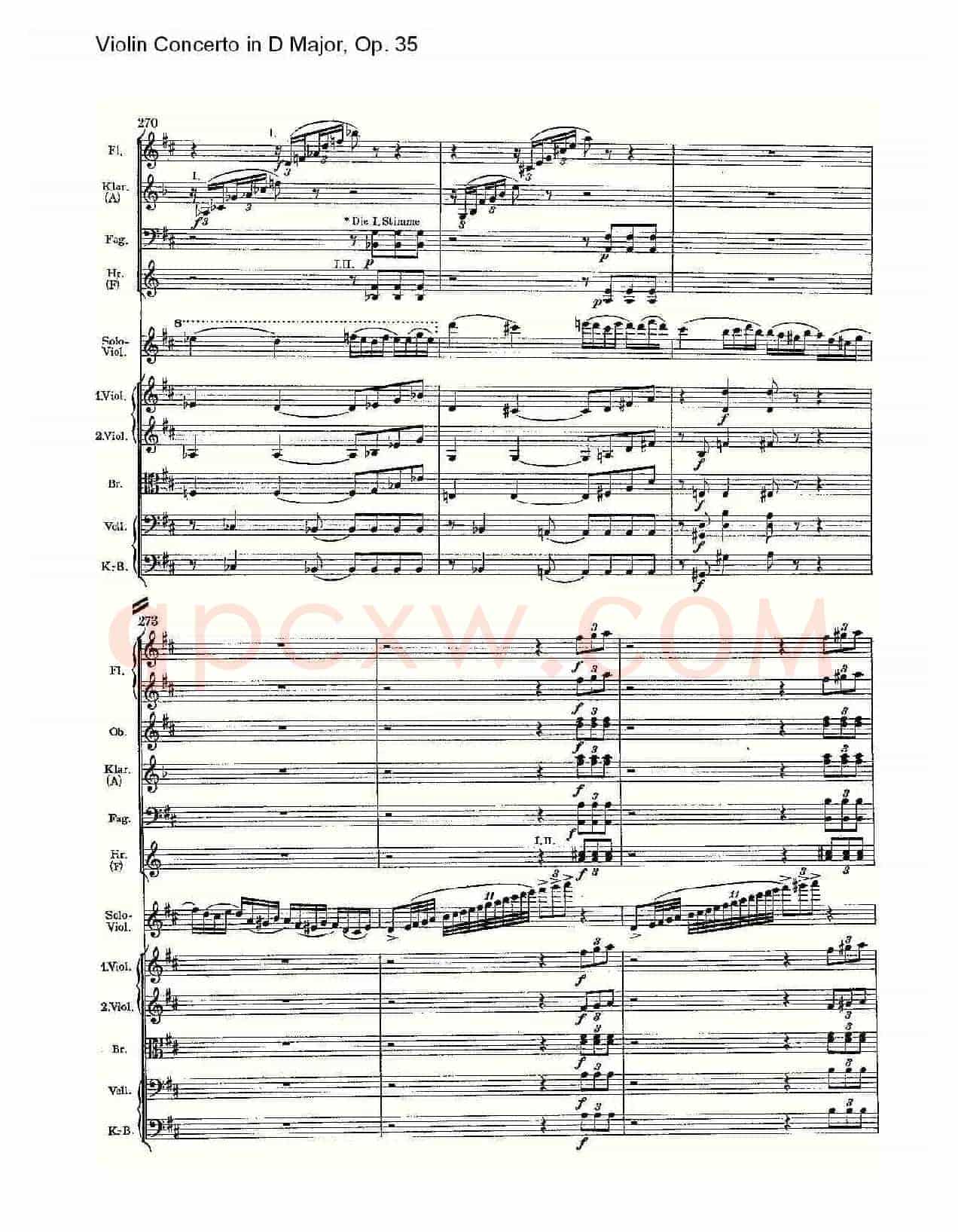 D大调小提琴协奏曲, Op.35第一乐章（二）