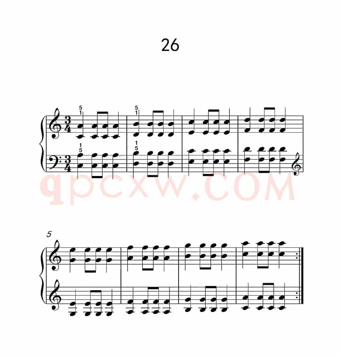 双音练习 26（儿童钢琴手指练习 2）