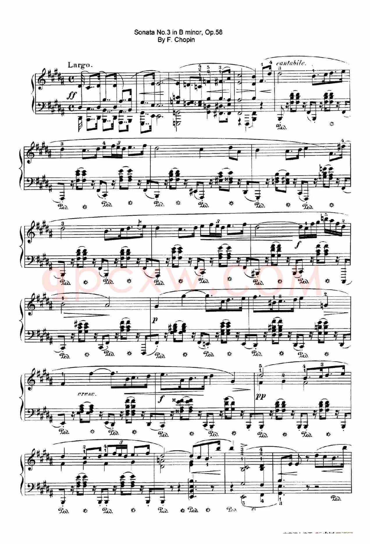 Piano Sonata No.3 in b Minor Op.58(b小调第三钢琴奏鸣曲·第三乐章)