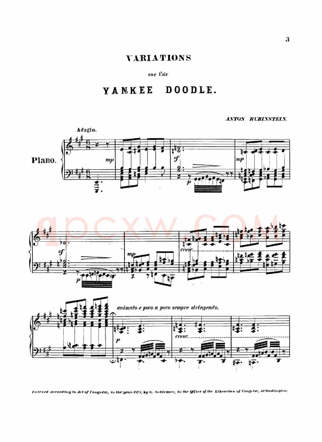 Variations on Yankee Doodle from Miscellenies Op.93(扬基嘟得主题变奏曲)