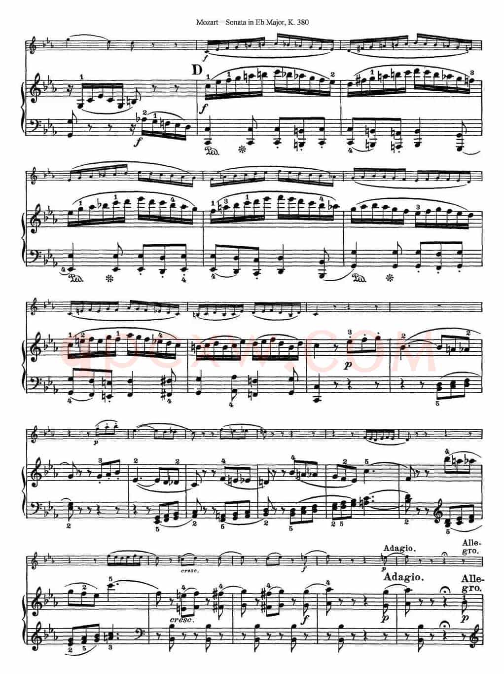 Violin Sonata in Eb Major K.380（小提琴+钢琴伴奏）