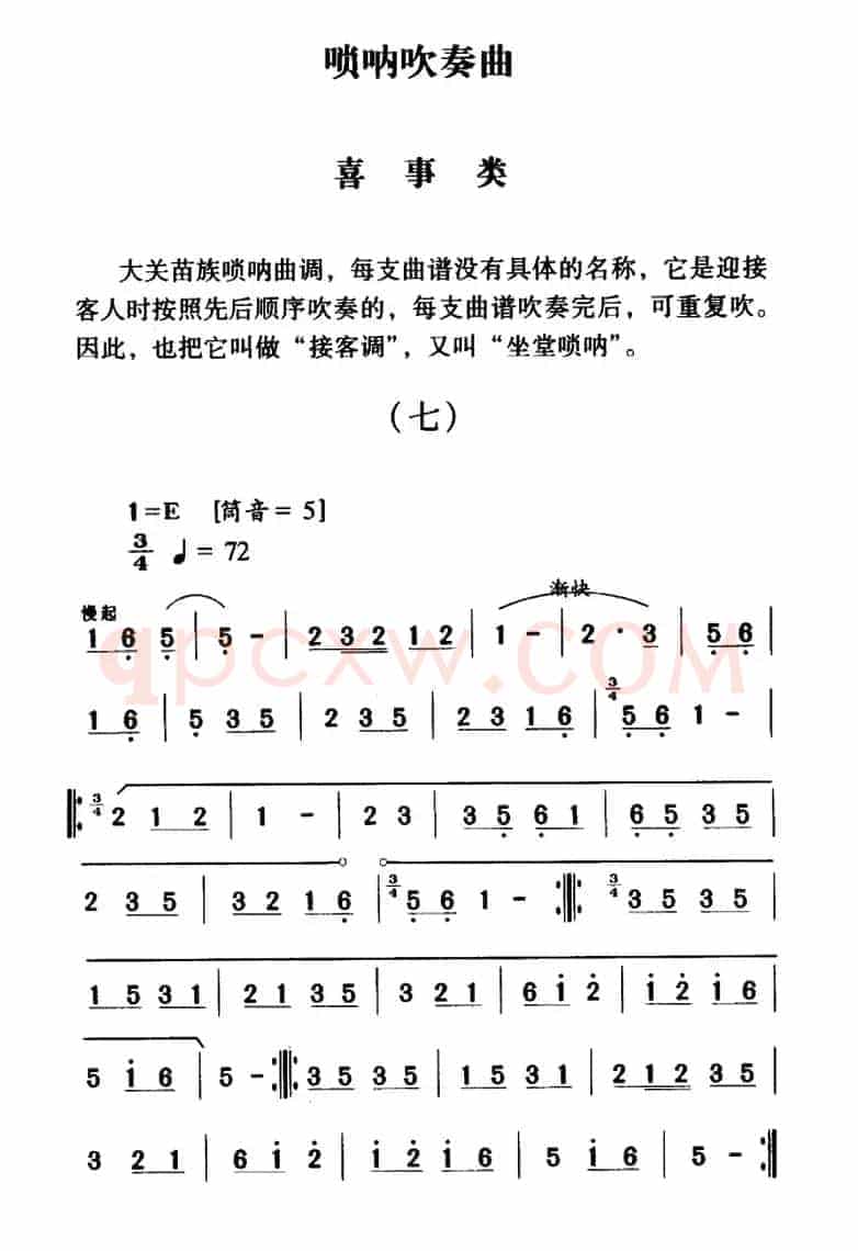 大关苗族唢呐吹奏曲调：喜事类（七）