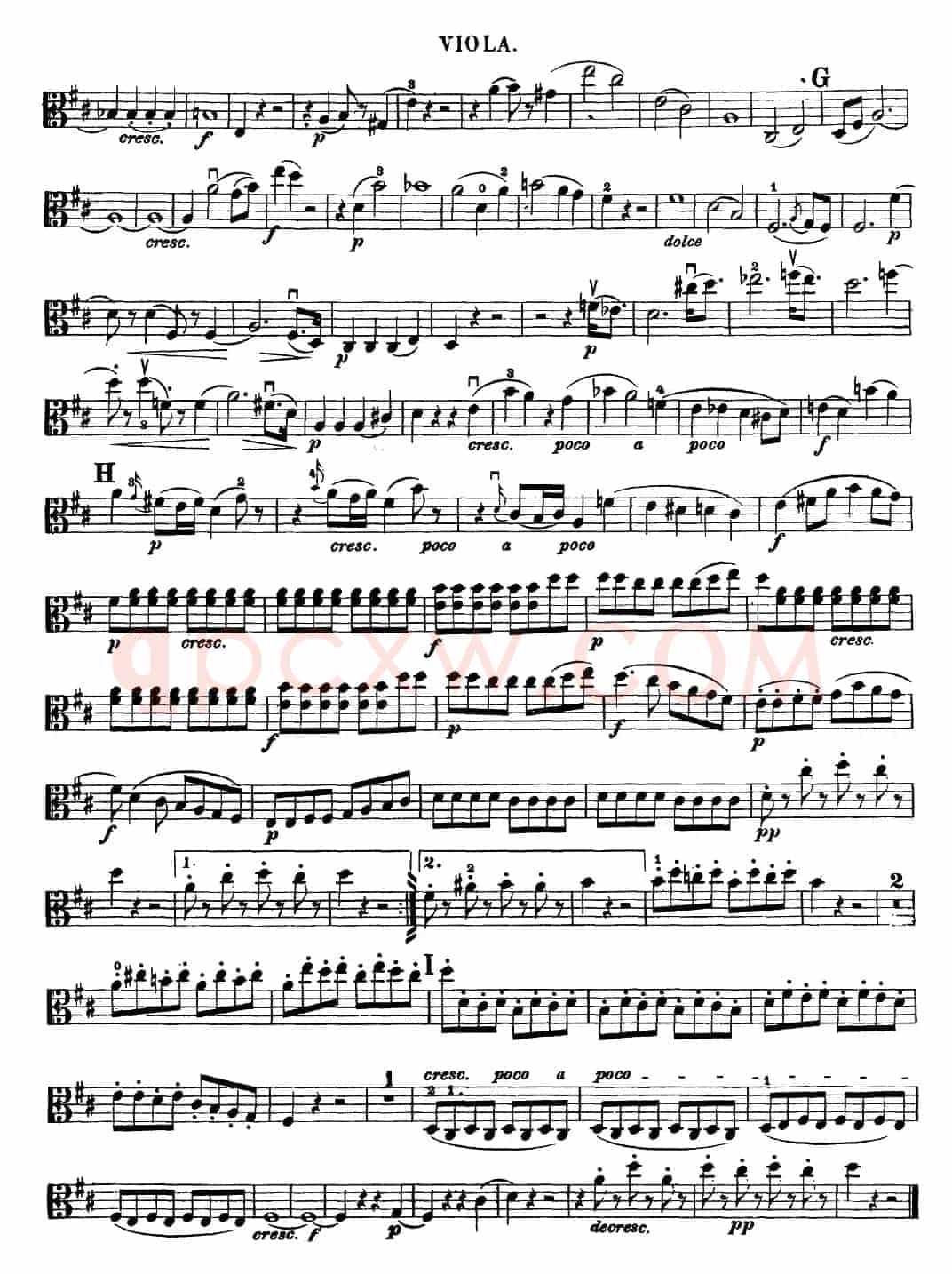 Mozart《Quartet No.20 in D Major,K.499》（Viola分谱）