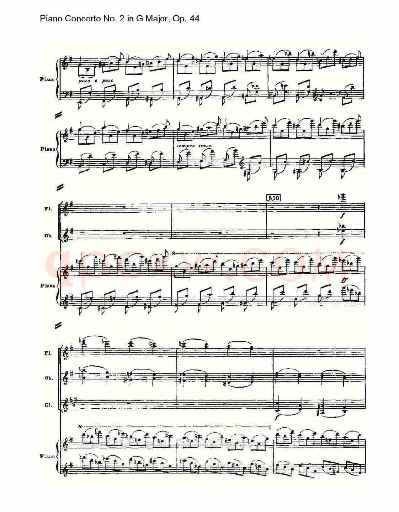 G大调第二钢琴协奏曲, Op.44第一乐章(三)