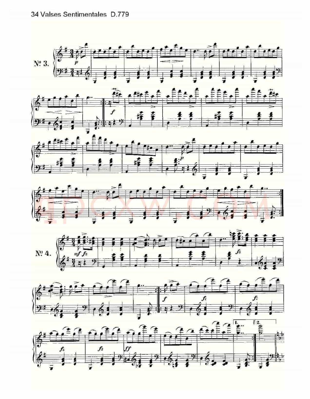 34 Valses Sentimentales D.779(34 伤感圆舞曲 D.779)