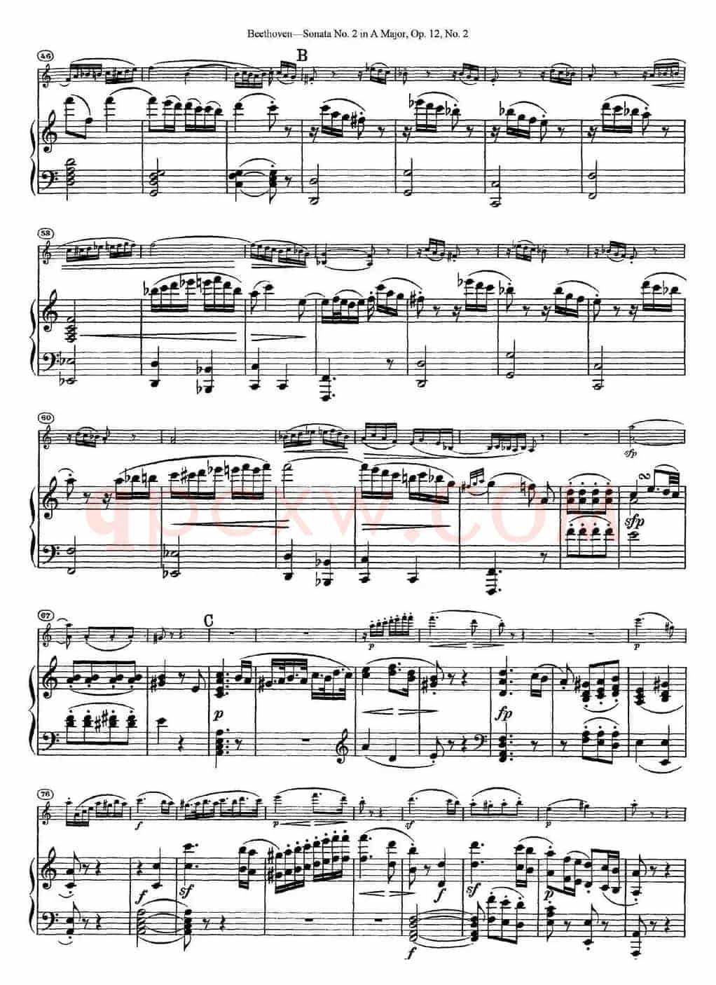 Violin Sonata No.2 in A Major Op.12 No.2（小提琴+钢琴伴奏）