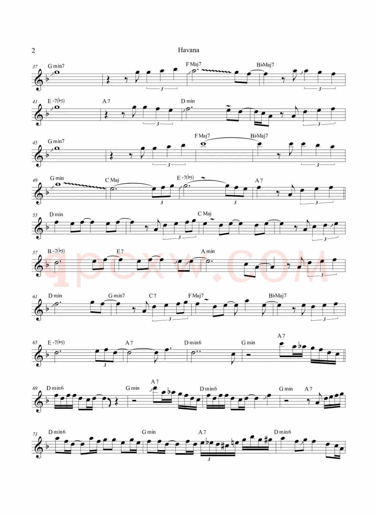 Havana（高音萨克斯/次中音萨克斯 8vb）