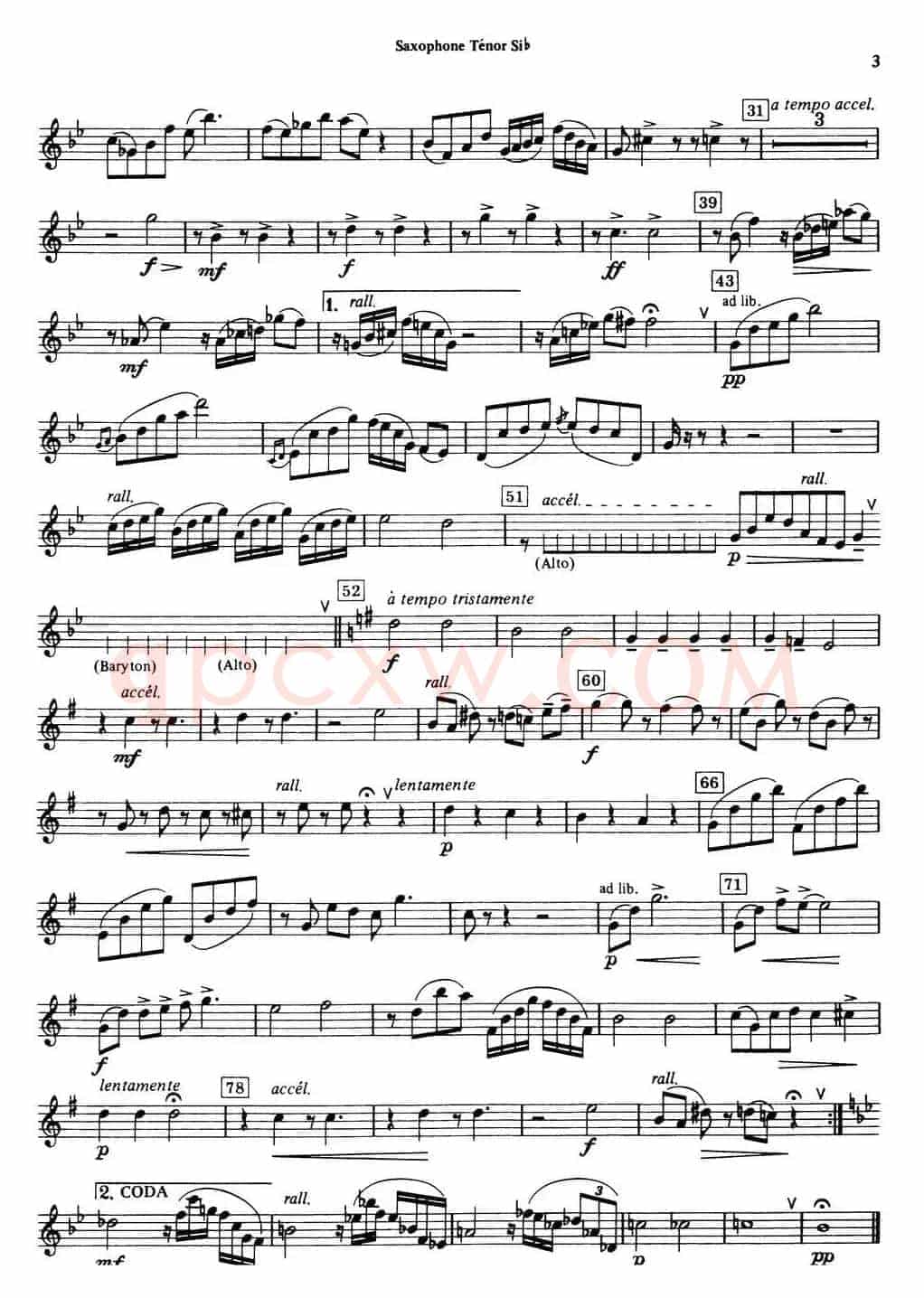 HISTOIRE DU TANGO（四重奏次中音分谱）
