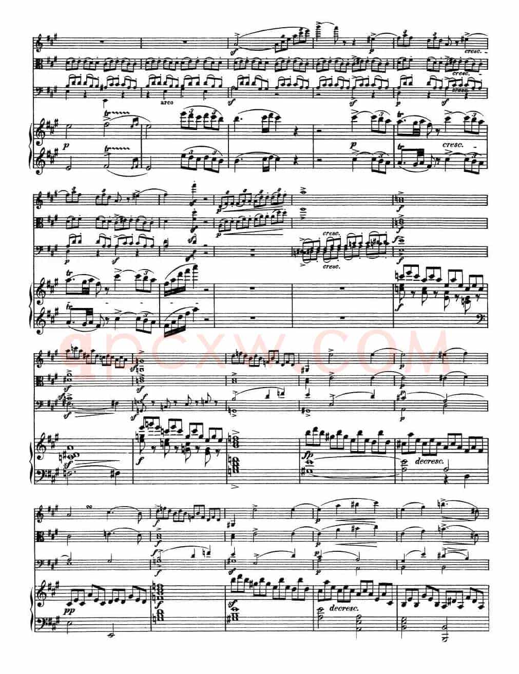 A大调鳟鱼五重奏（P1—10）（弦乐+钢琴）