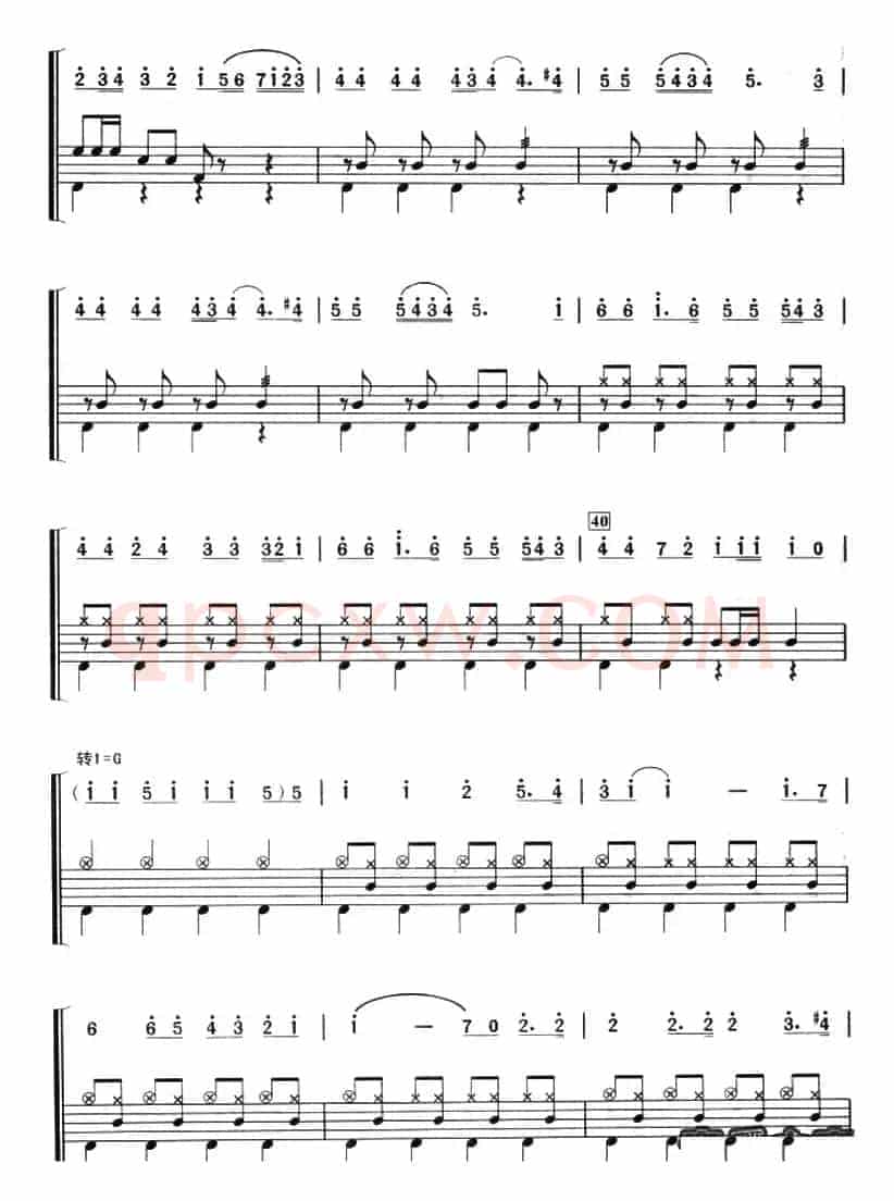 巡逻兵进行曲（架子鼓、主旋律+鼓谱）