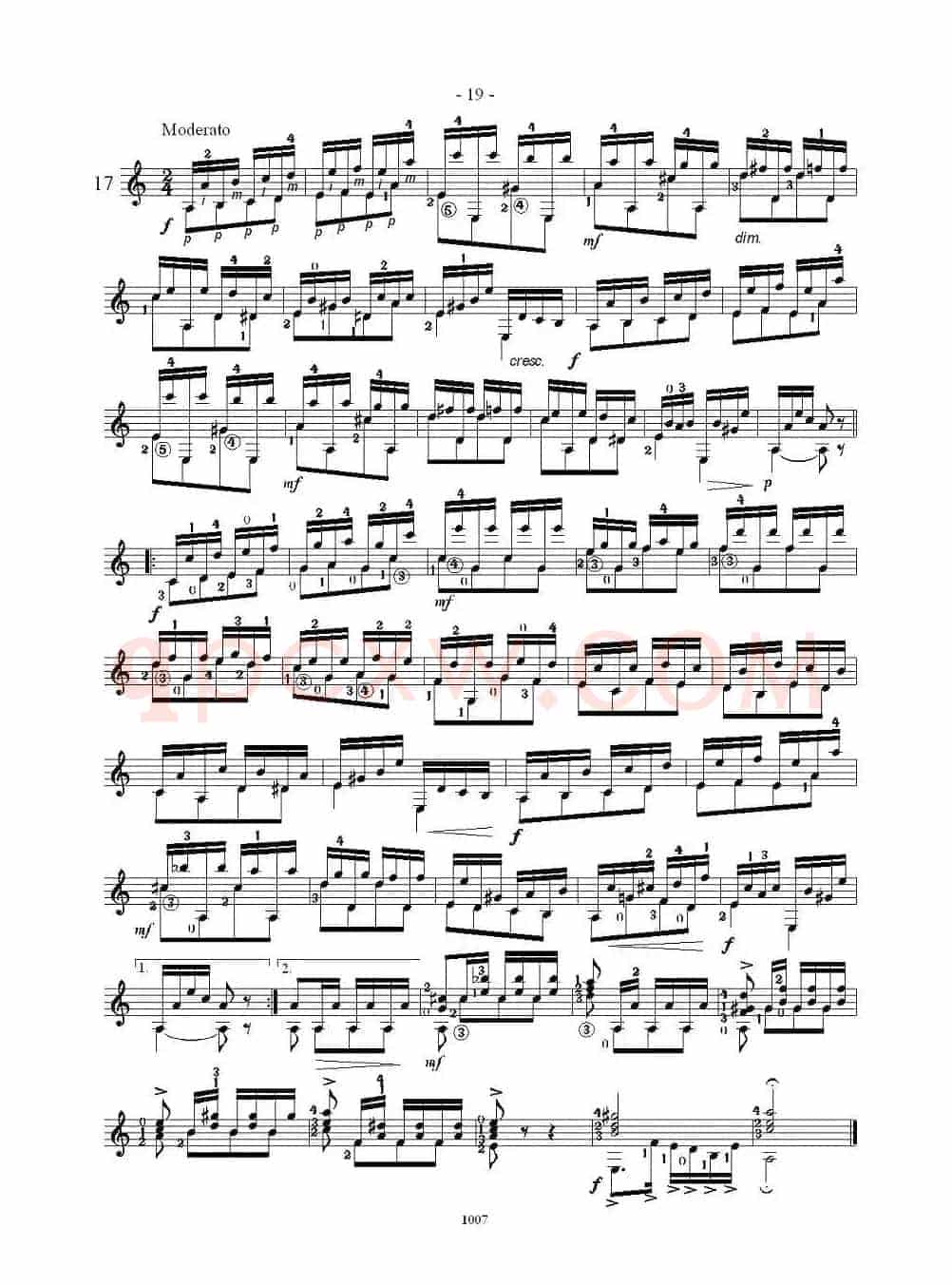 卡尔卡席25首练习曲之16——20