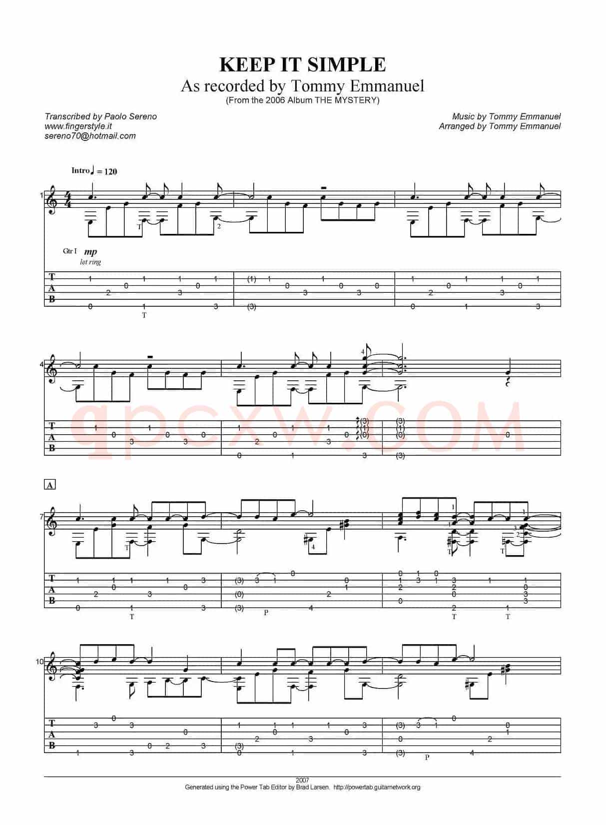 tommy emmanuel：keep it simple（指弹吉他）