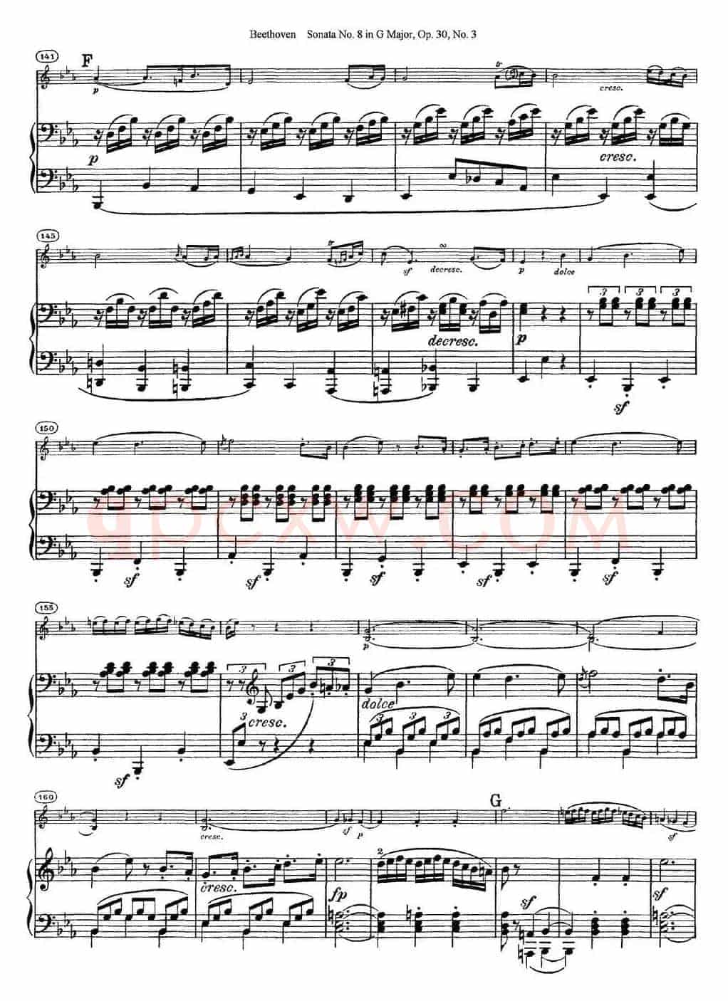 Violin Sonata No.8 in G Major Op.30 No.3（小提琴+钢琴伴奏）
