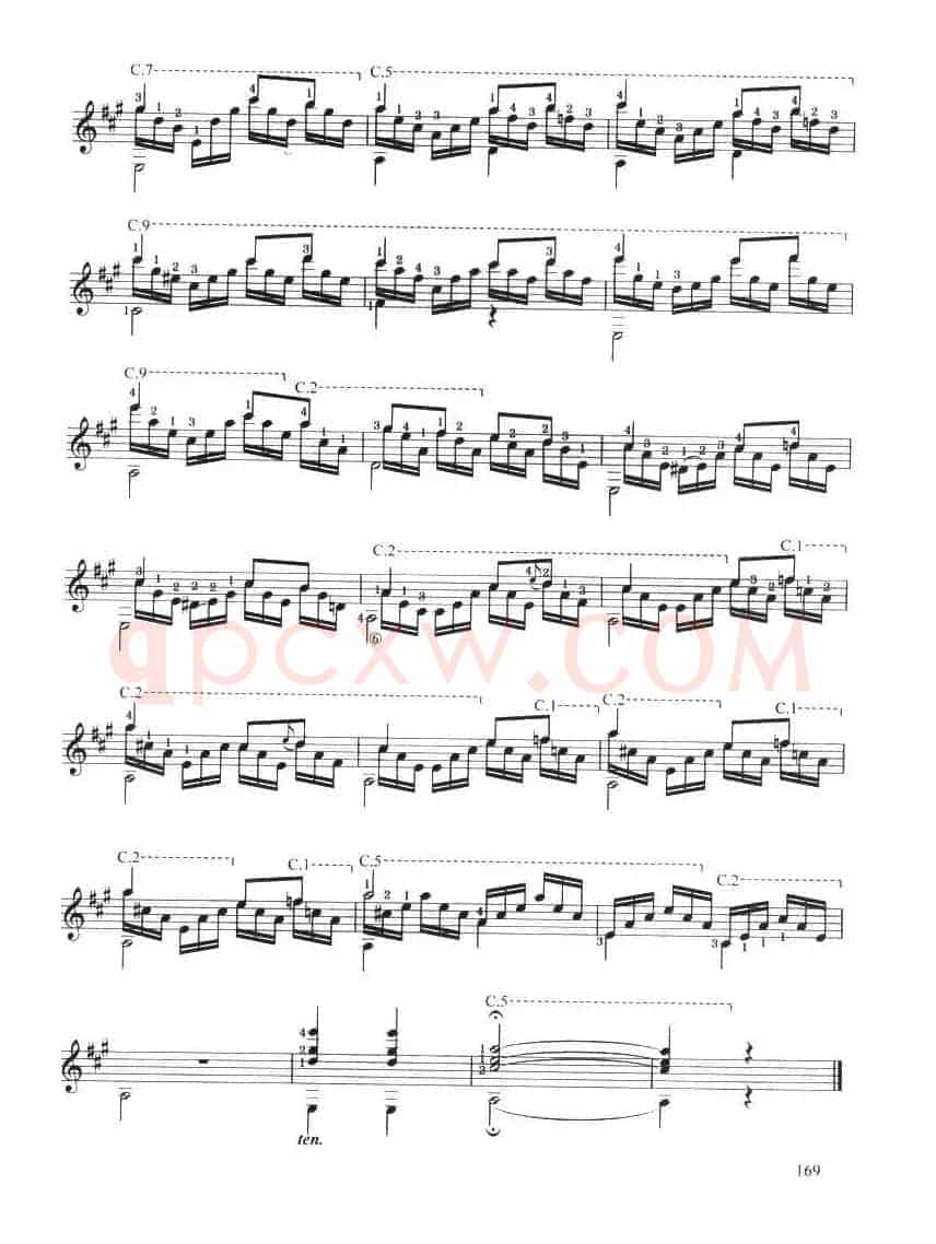 古典吉他考级九级练习曲（华丽练习曲）
