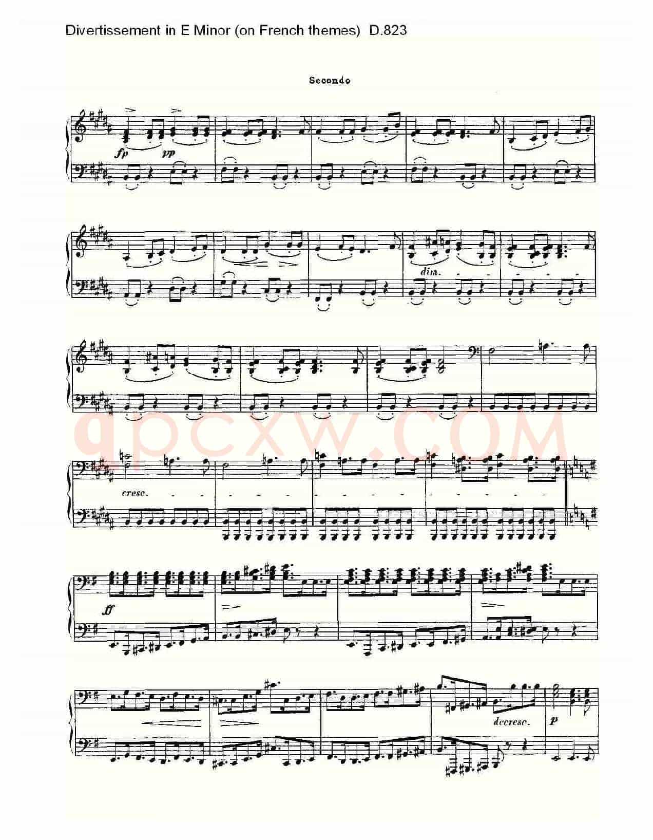 Divertissement in E Minor(on French themes)