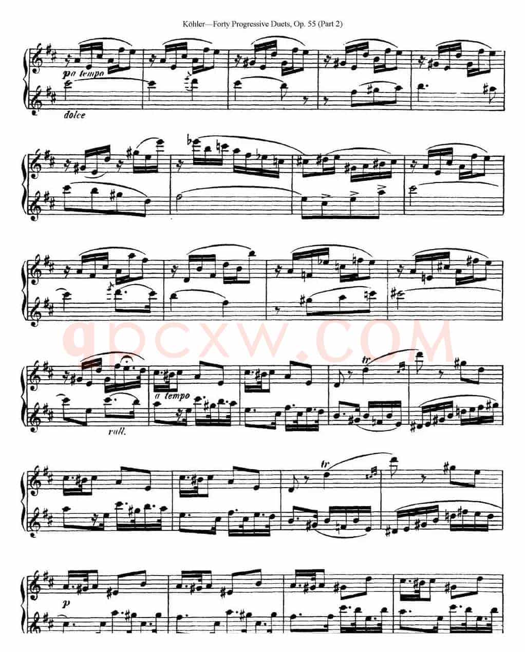 柯勒40首长笛提高练习曲OP.55（二重奏）（NO.15）