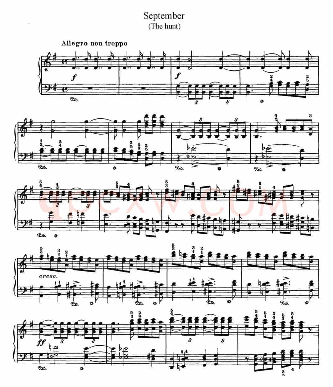 柴可夫斯基 四季 9月 狩猎之歌 G大调 The Hunt G major