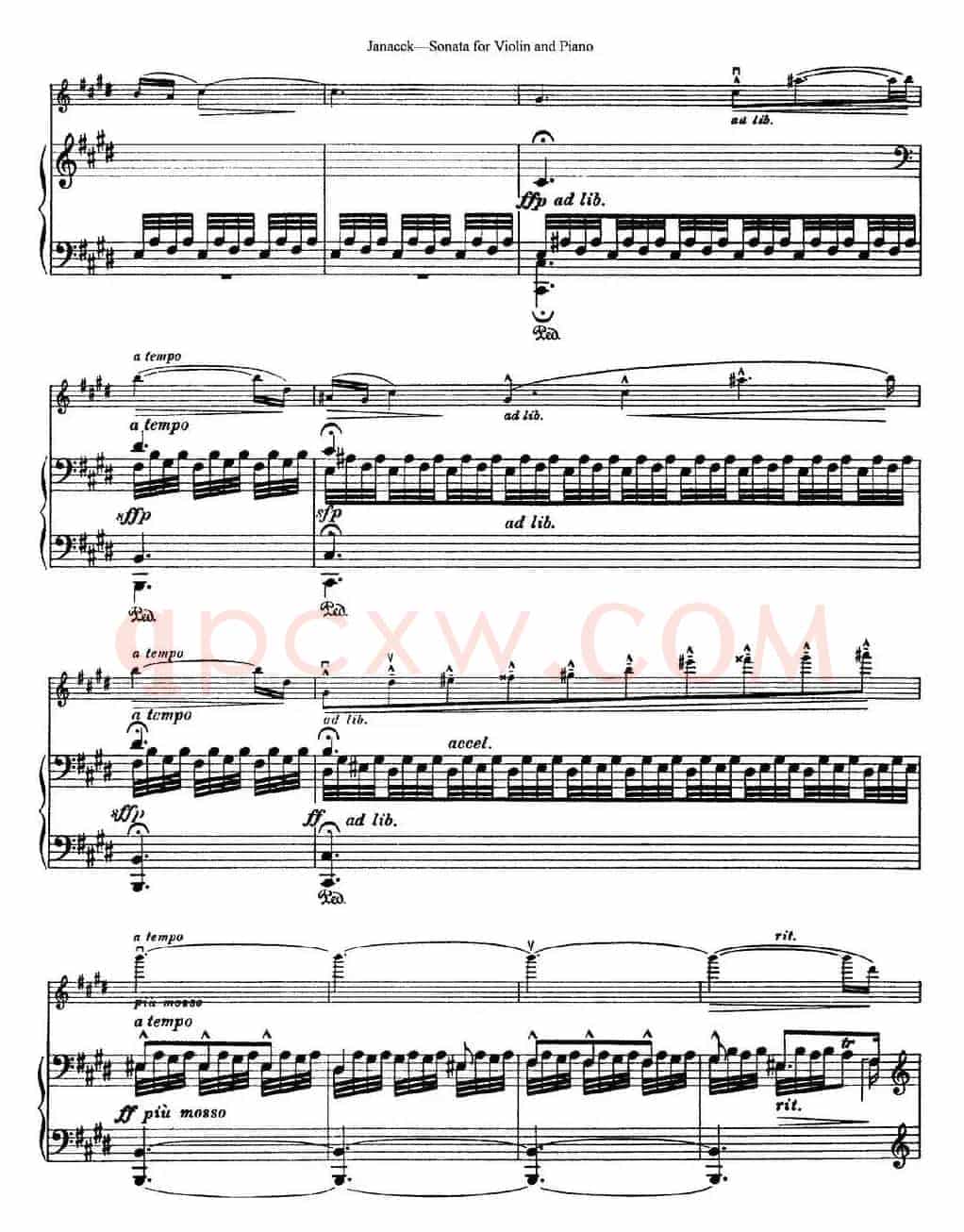 Janacek Sonata for Violin（小提琴+钢琴伴奏）