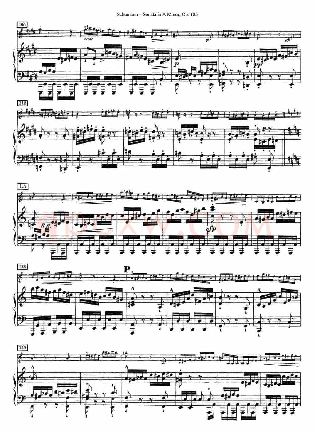 Violin Sonata in A minor Op.105（小提琴+钢琴伴奏）