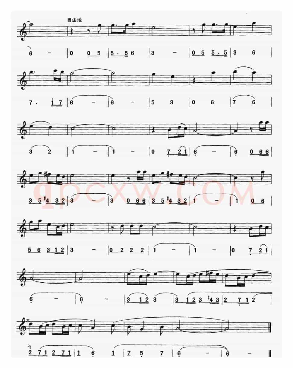 橄榄树（线简谱对照版）