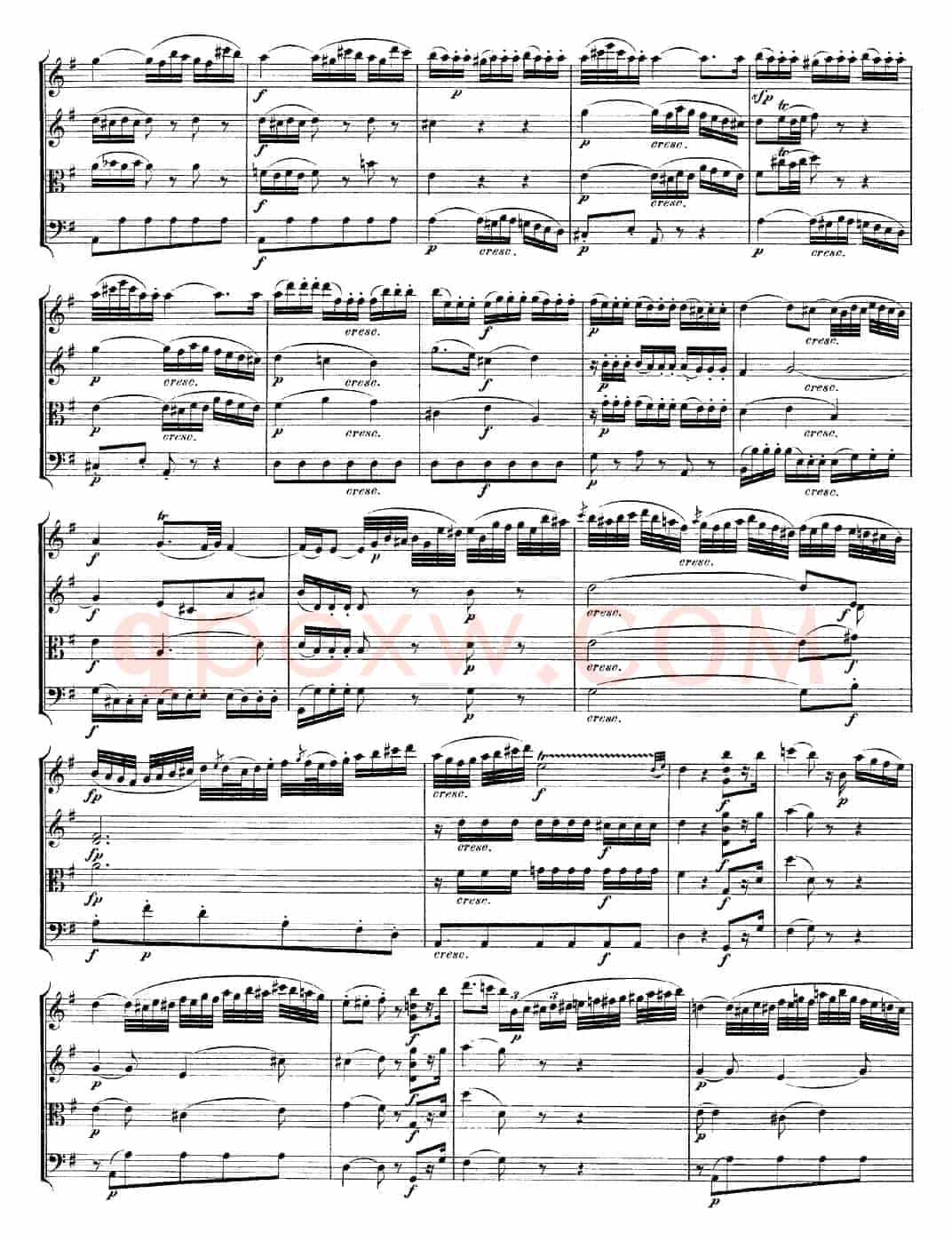 Mozart《Quartet No.20 in D Major,K.499》（总谱）