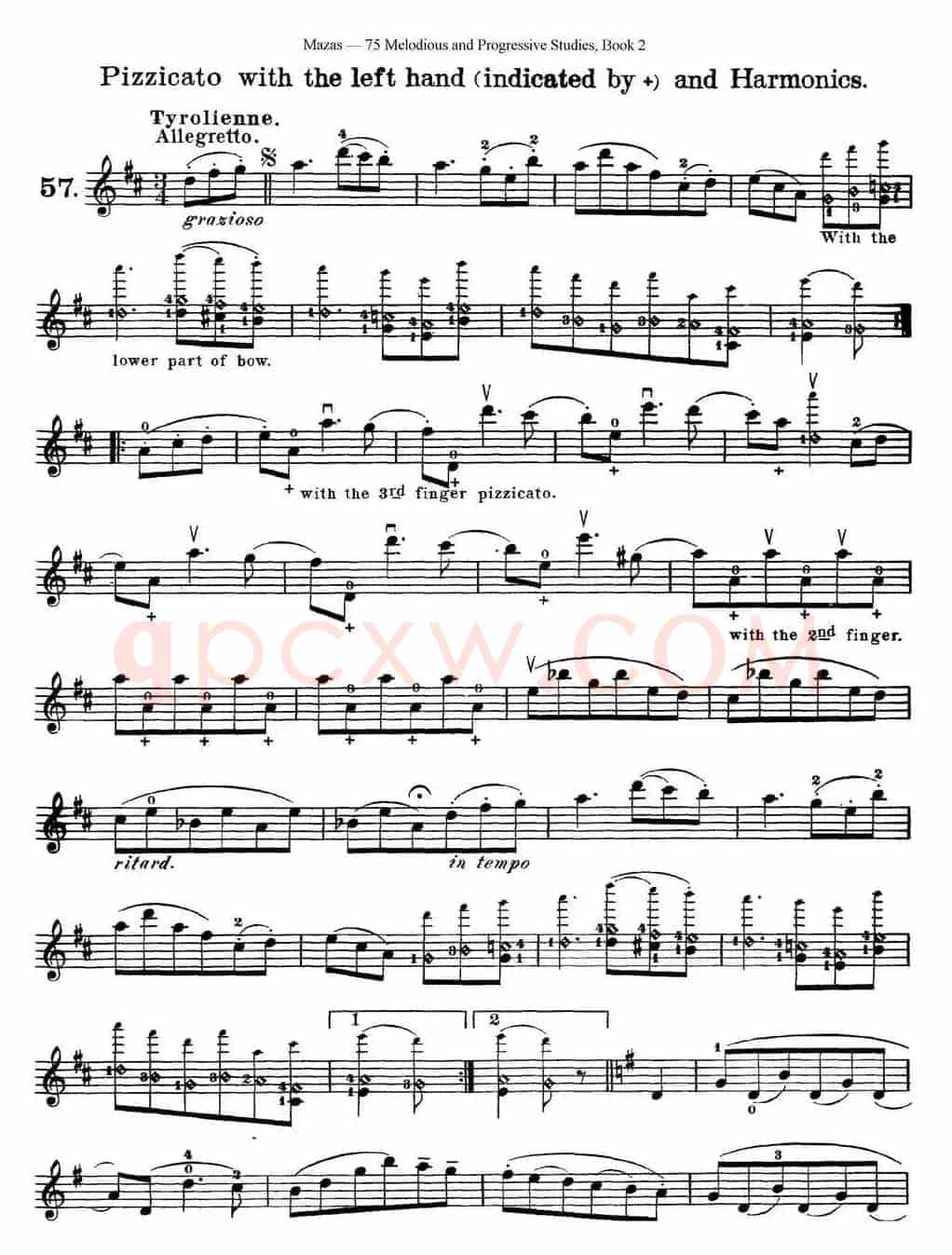 马扎斯小提琴练习曲 Op.36 第二册 华丽练习曲（57）