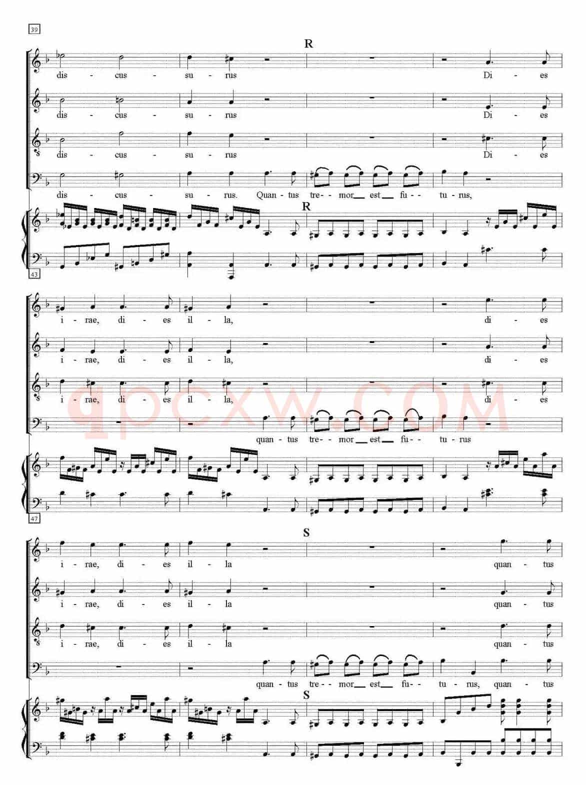 N°2 Dies irae（萨克斯四重奏+钢琴伴奏）