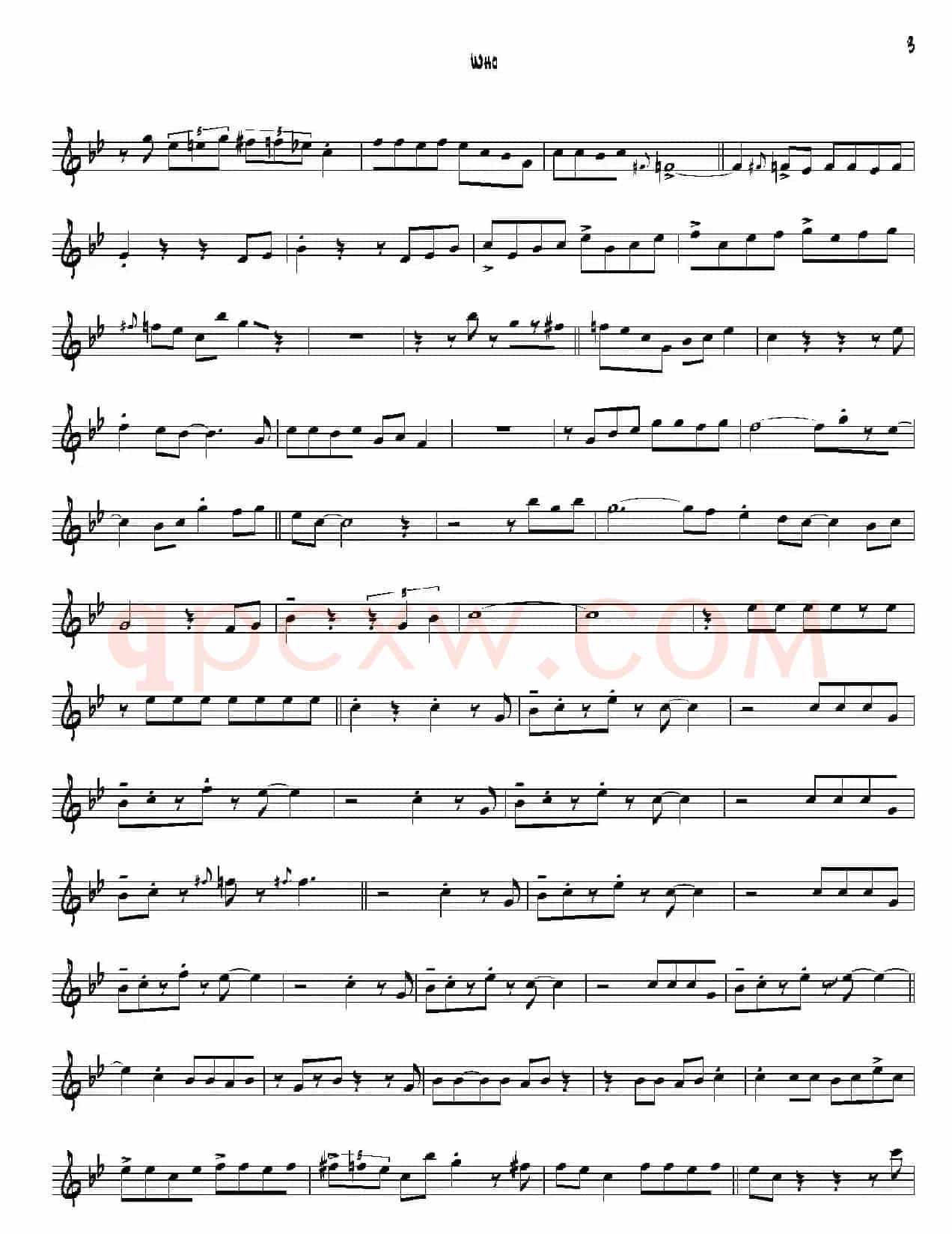 Who（中音萨克斯）