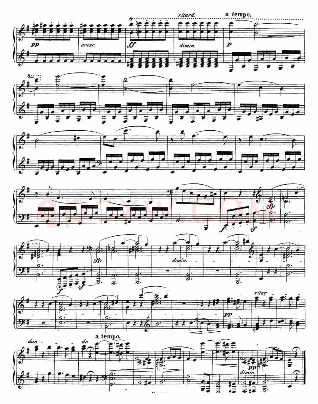 贝多芬钢琴奏鸣曲27 e小调 Op.90 E minor