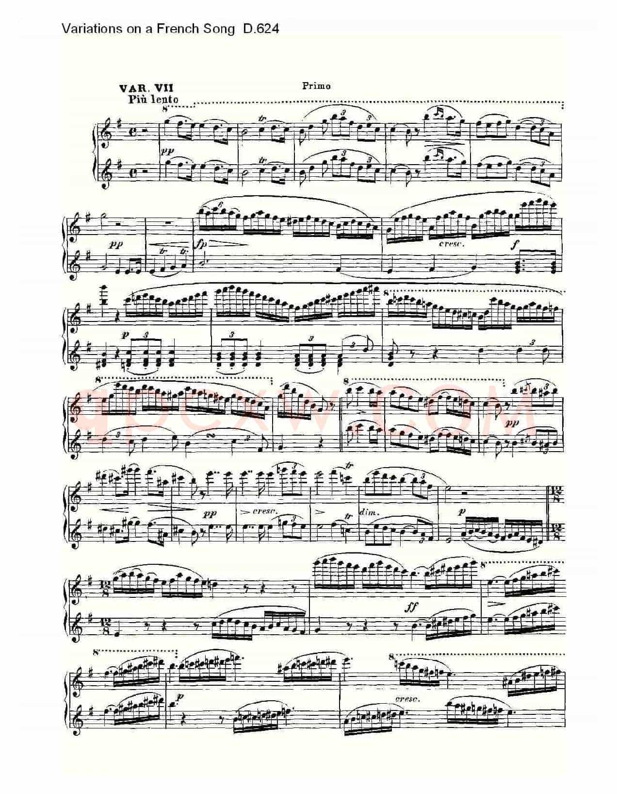 Variations on a French Song D.624(法国歌曲变鸣曲 D.624)