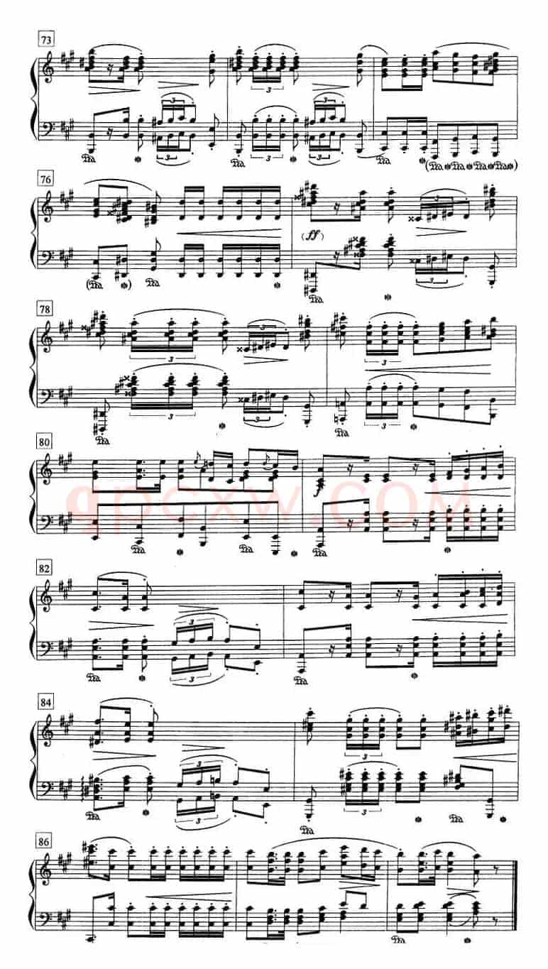 钢琴教程第八级 中外乐曲（A大调波兰舞曲 Op.40 No.1）