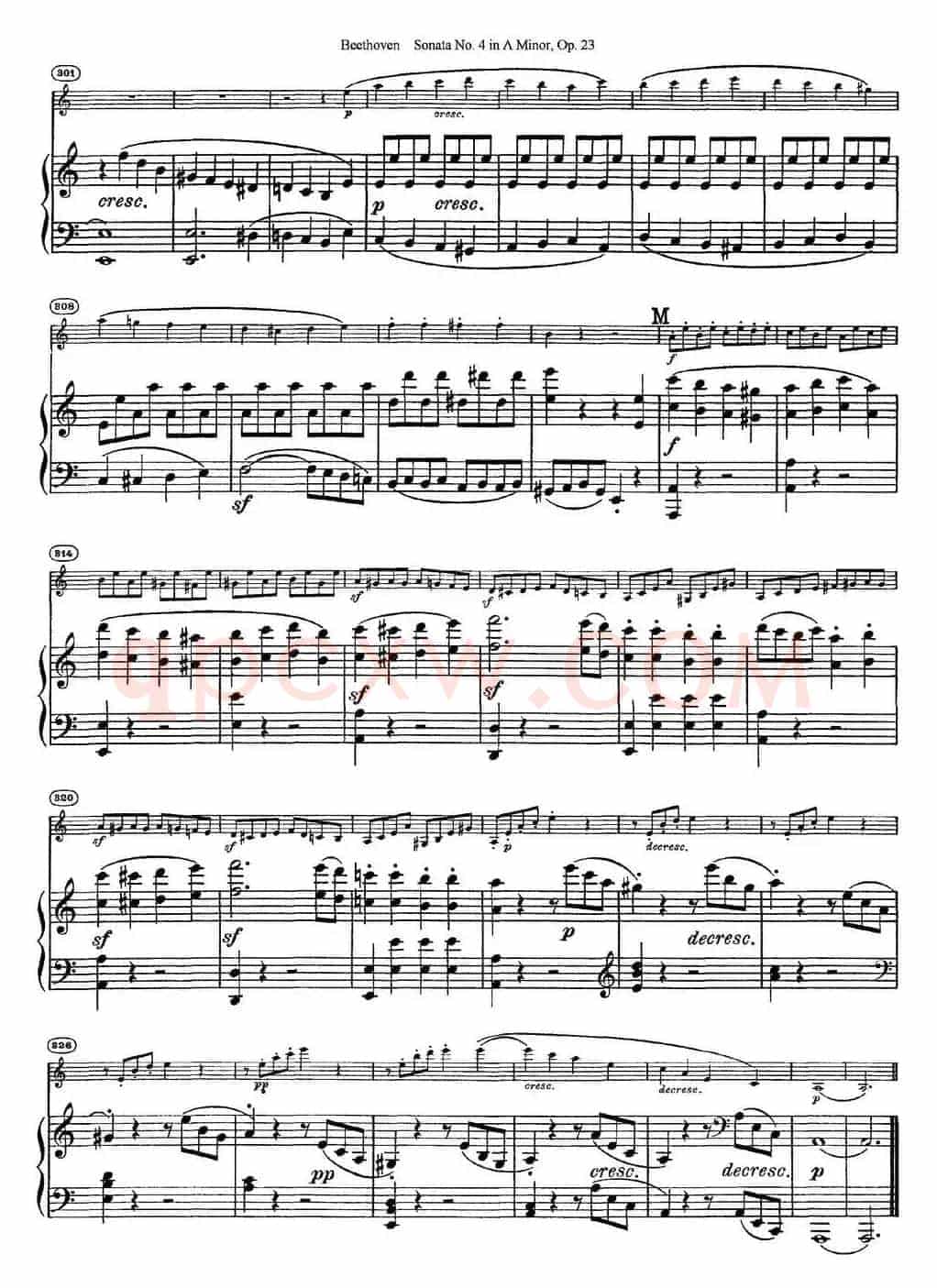 Violin Sonata No.4 in A Minor Op.23（小提琴+钢琴伴奏）