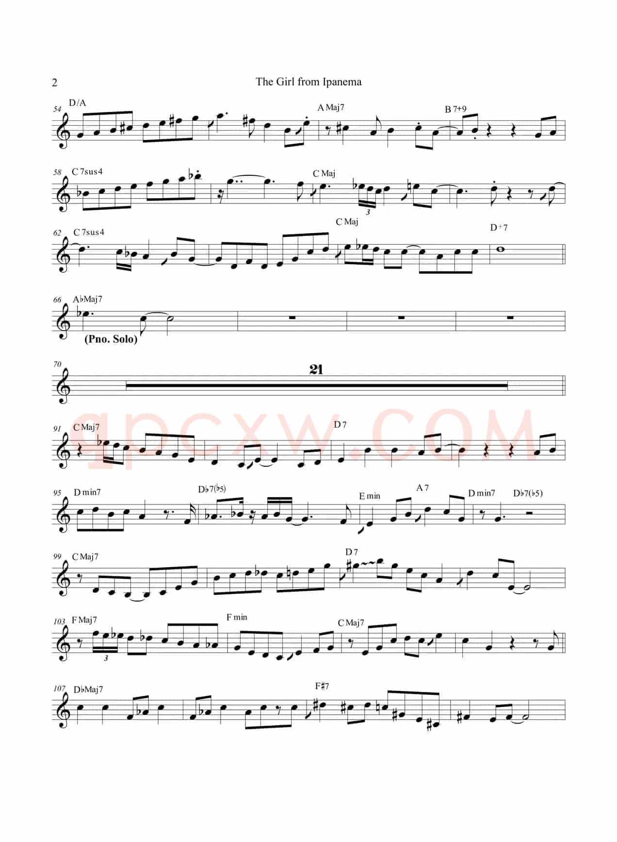 The Girl FromIpanema（中音萨克斯）