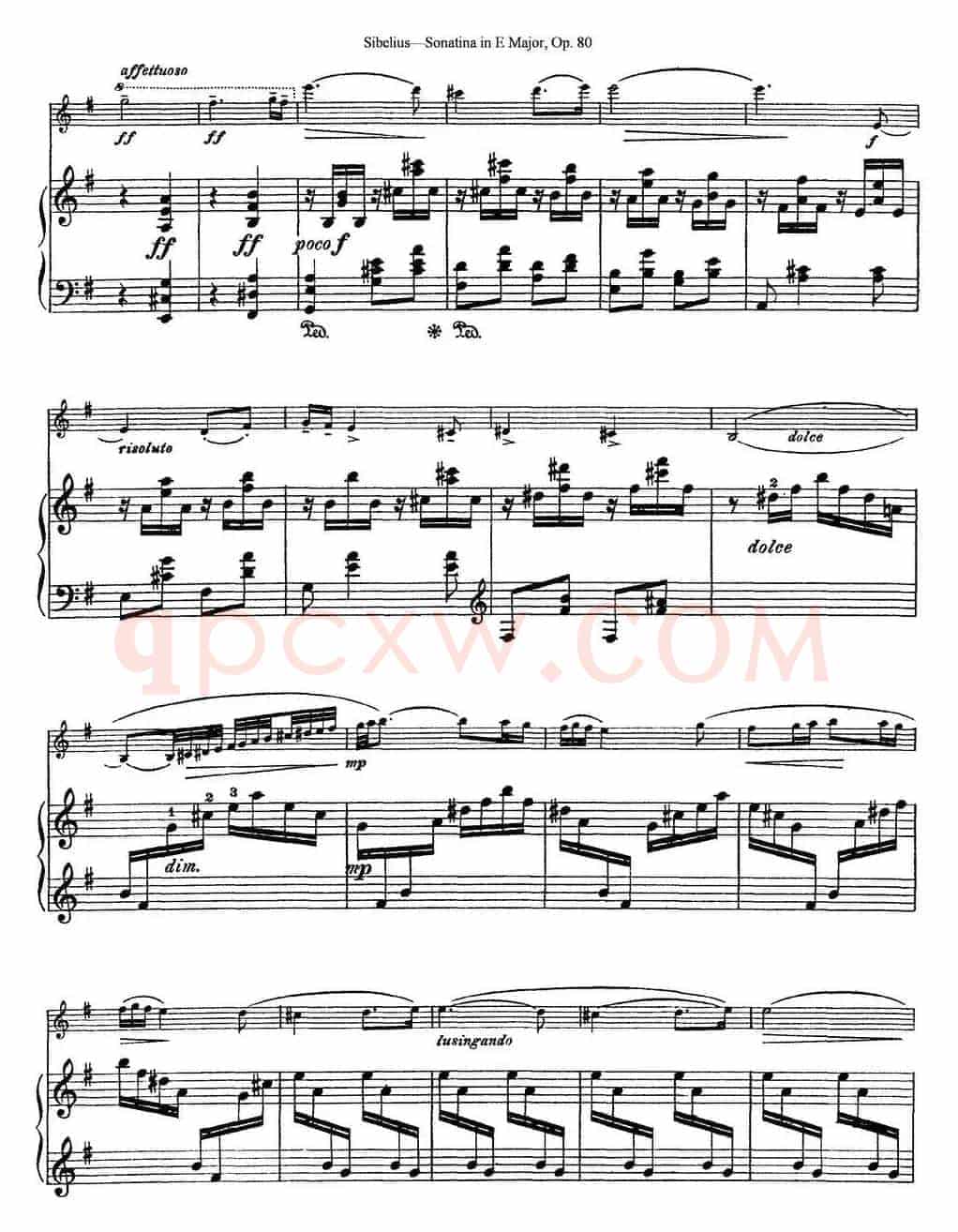 Violin Sonatina in E Major Op.80（小提琴+钢琴伴奏）