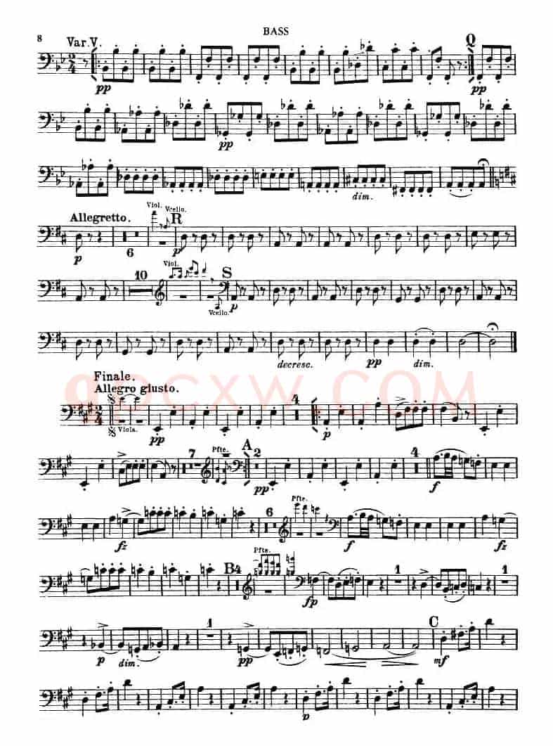TROUT QUINTET（鳟鱼五重奏）（BASS分谱）