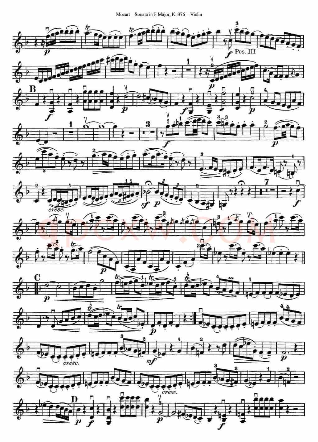Violin Sonata in F Major K.376