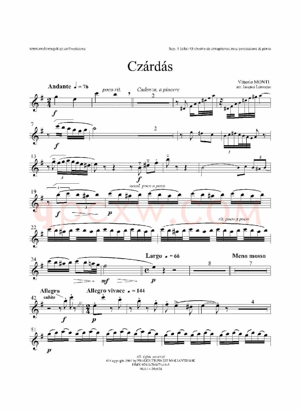 Czardas 查尔达斯（15重奏）（2支高音萨克斯）