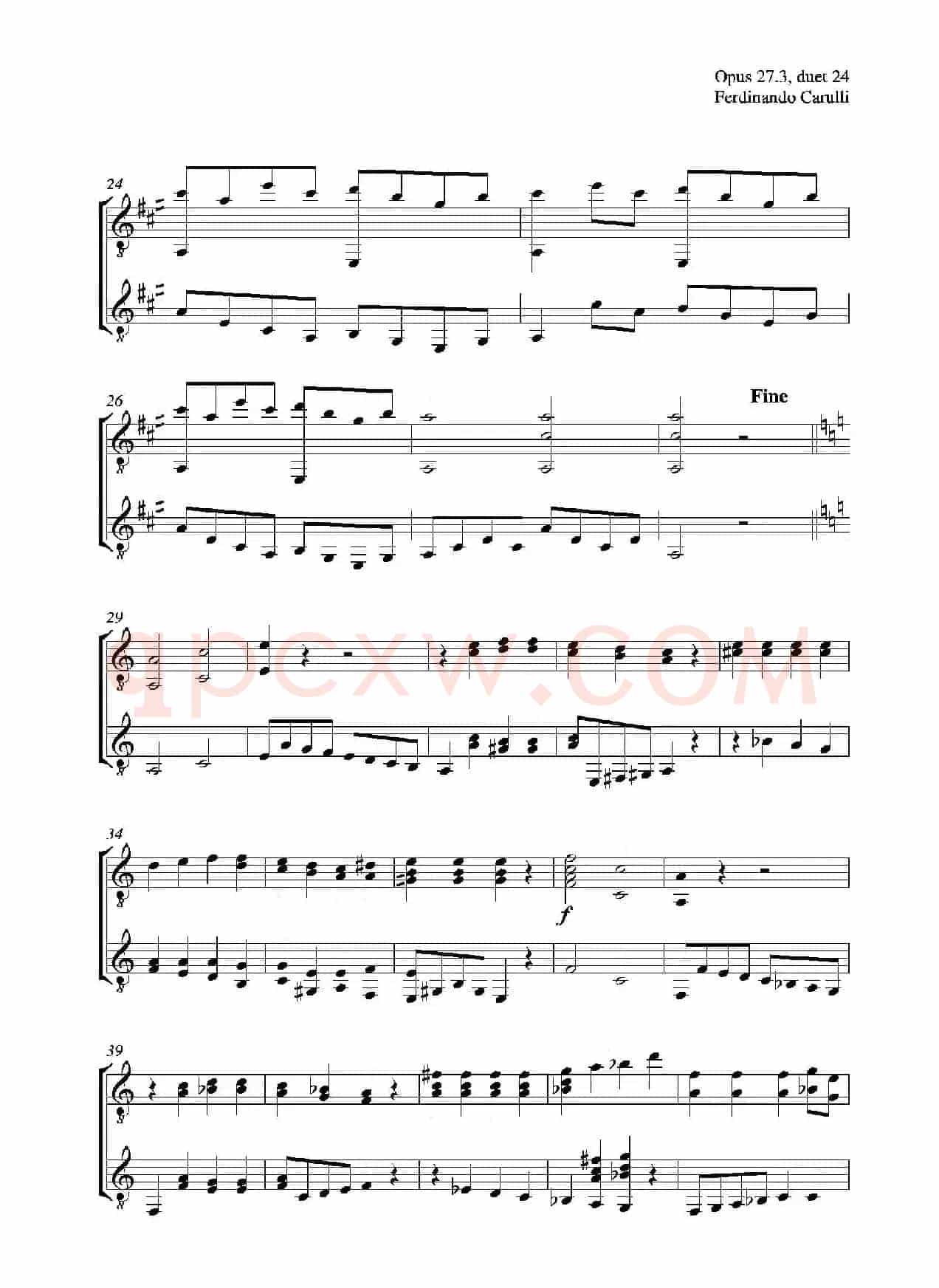 Metodo Completo Op.27-3（古典吉他二重奏练习·24）