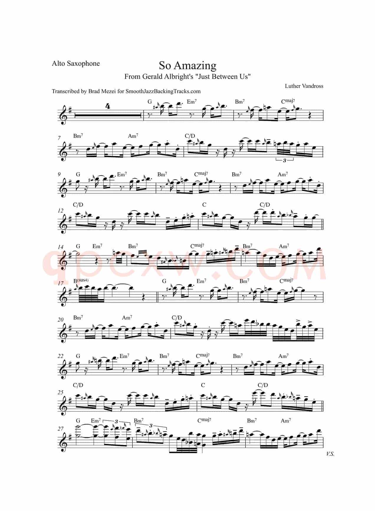 So Amazing（中音萨克斯）