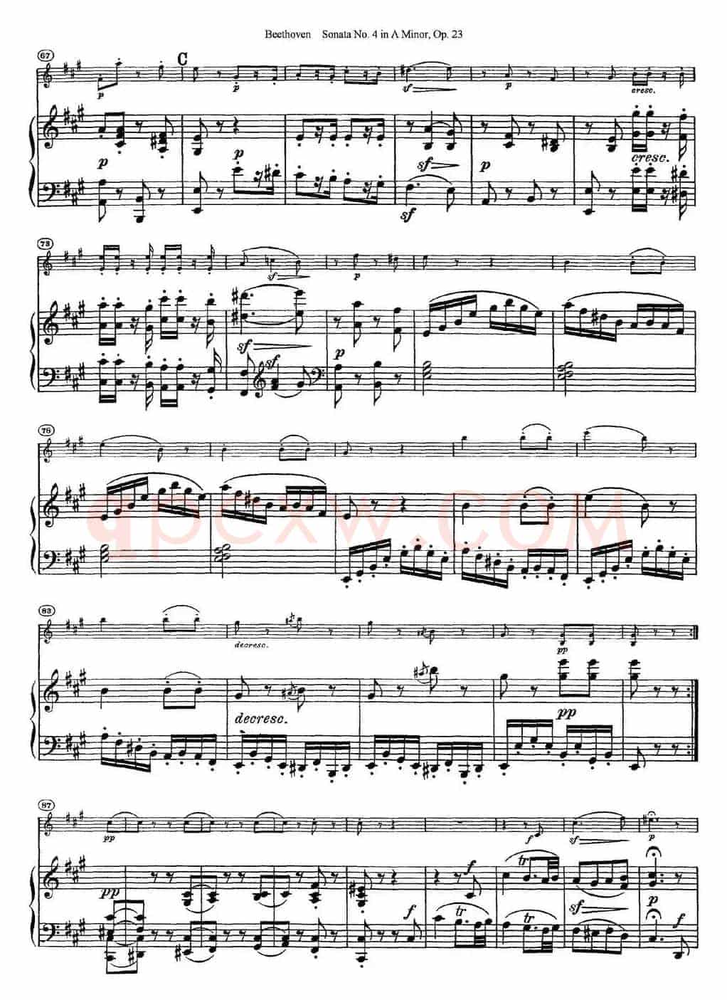Violin Sonata No.4 in A Minor Op.23（小提琴+钢琴伴奏）