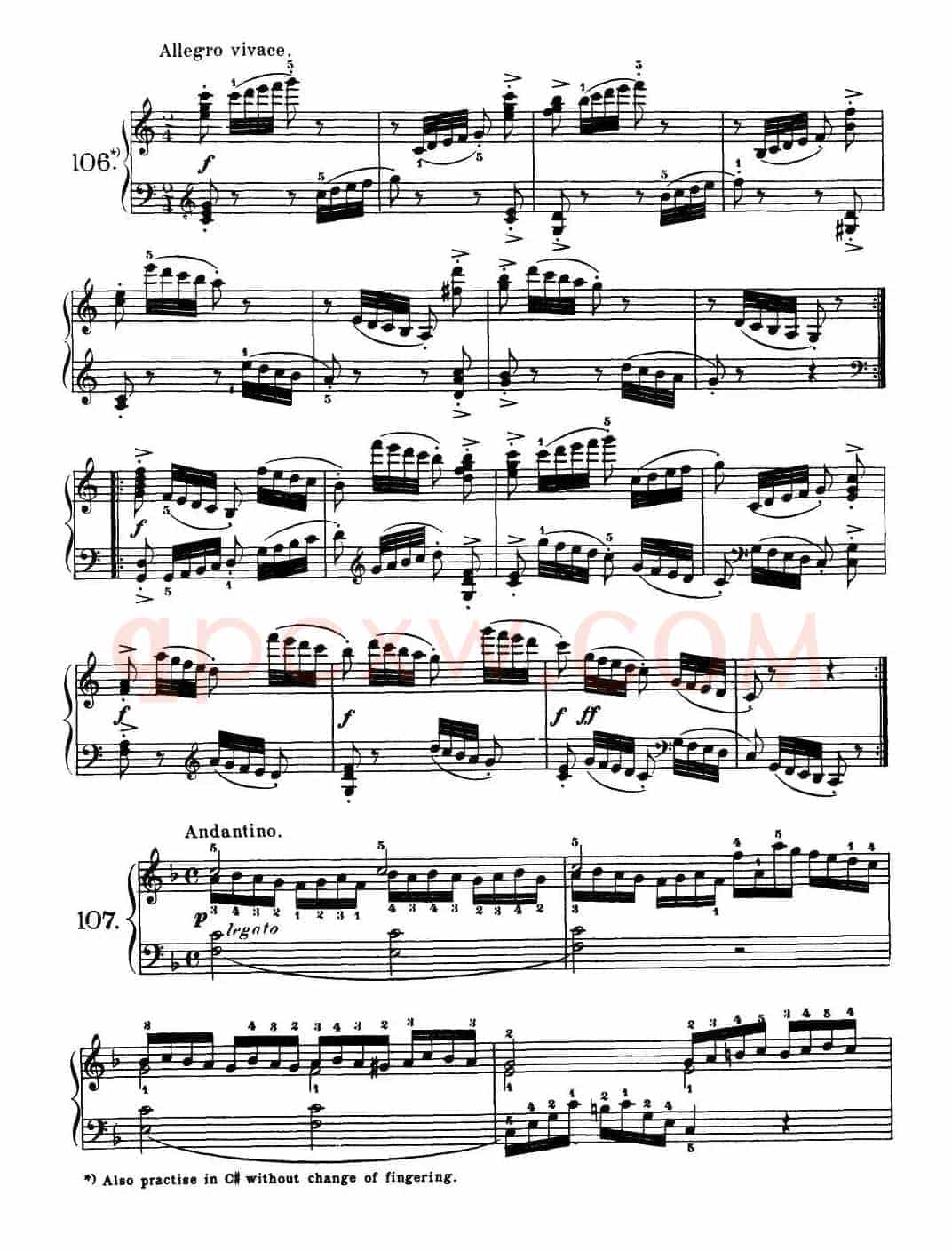 One Hundred and Ten Easy and Progressive Exercises Op.453(车尔尼110首简易练习曲 101——110)