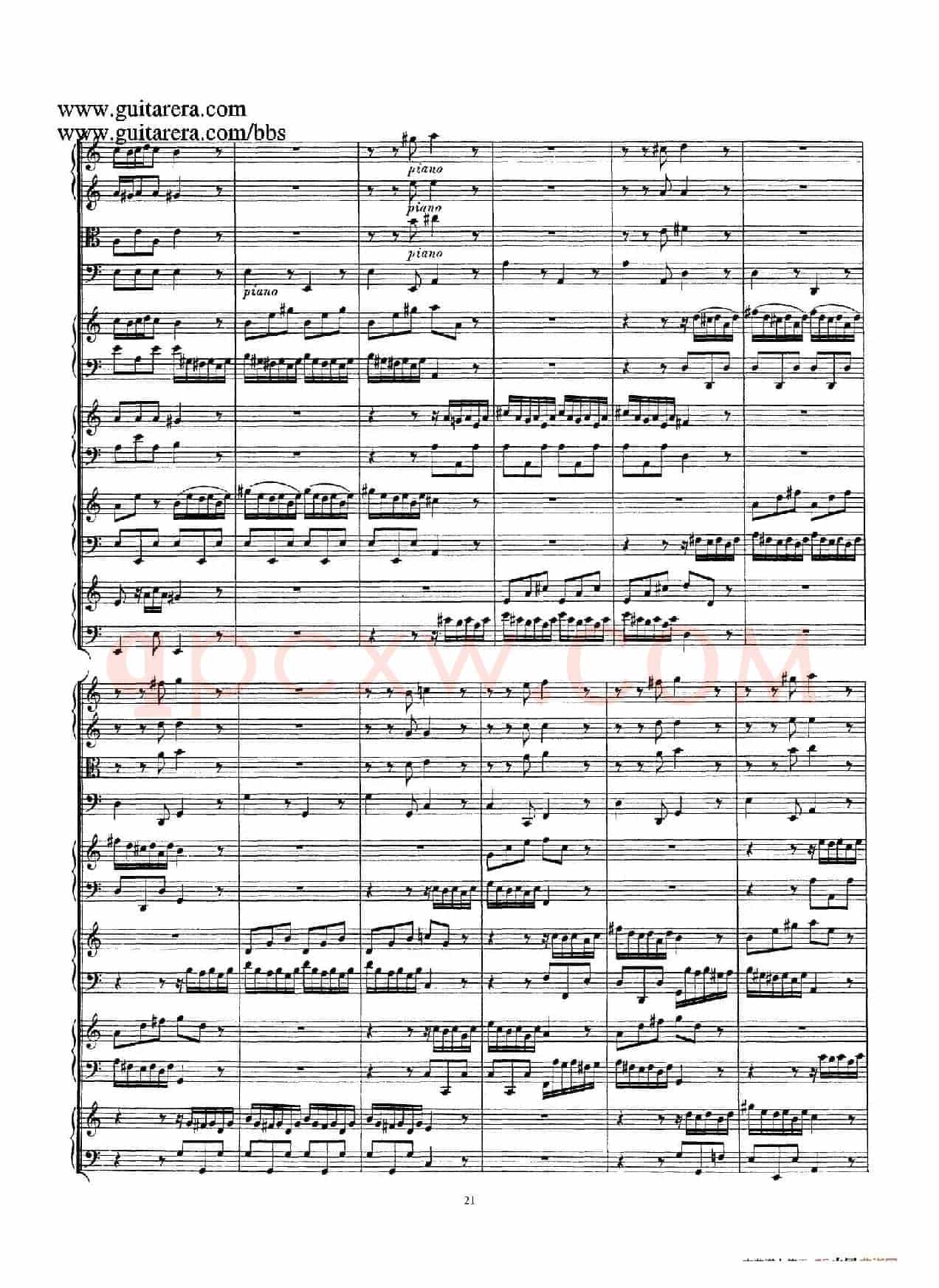为四架古钢琴而作的a小调协奏曲 BWV 1065(总谱)
