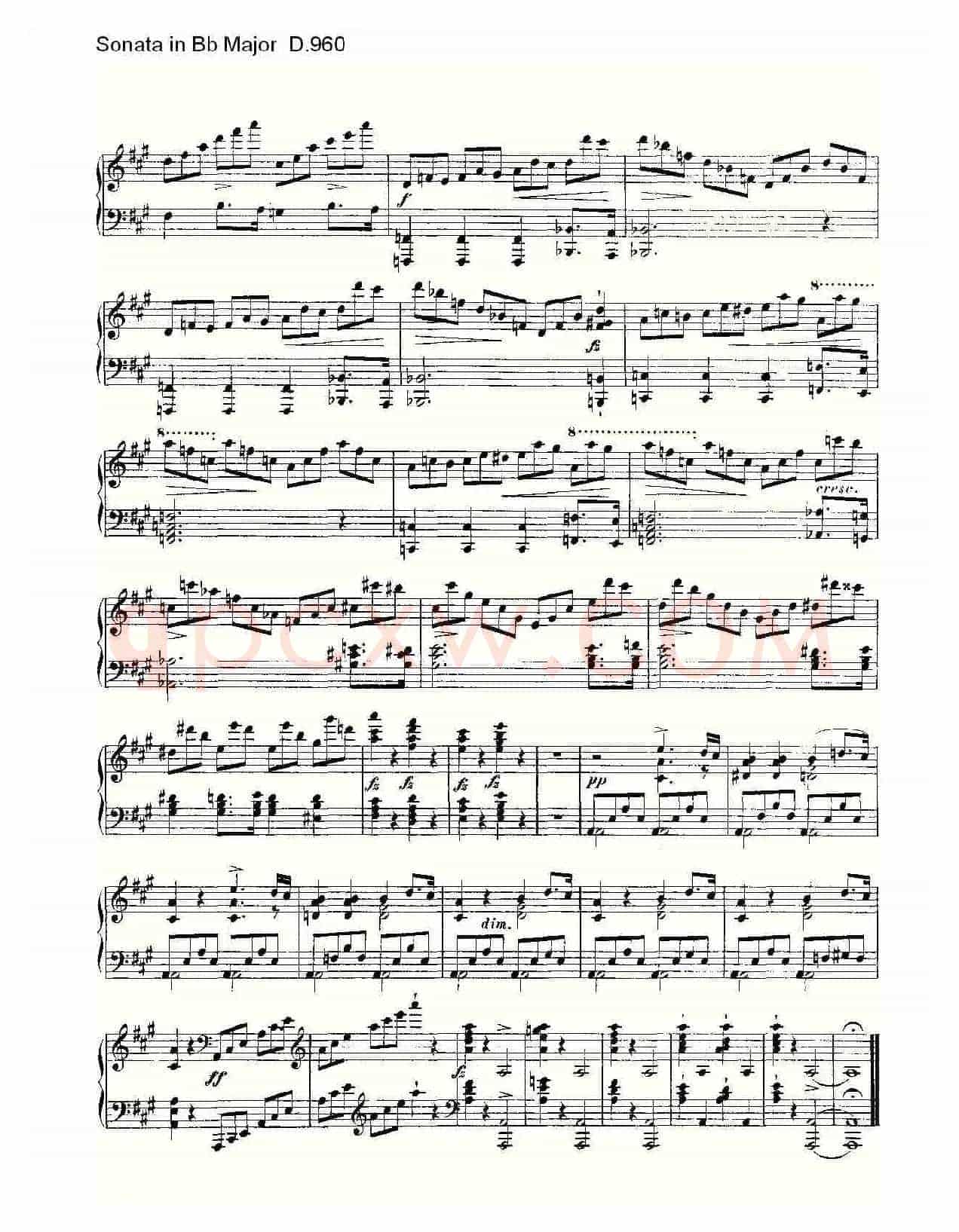 Sonata in Bb Major D.960(Bb大调奏鸣曲 D.960)