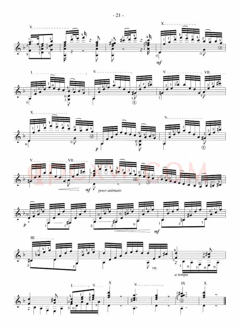Napoleon Coste《25 Studies,Op.38》（STUDY 24）