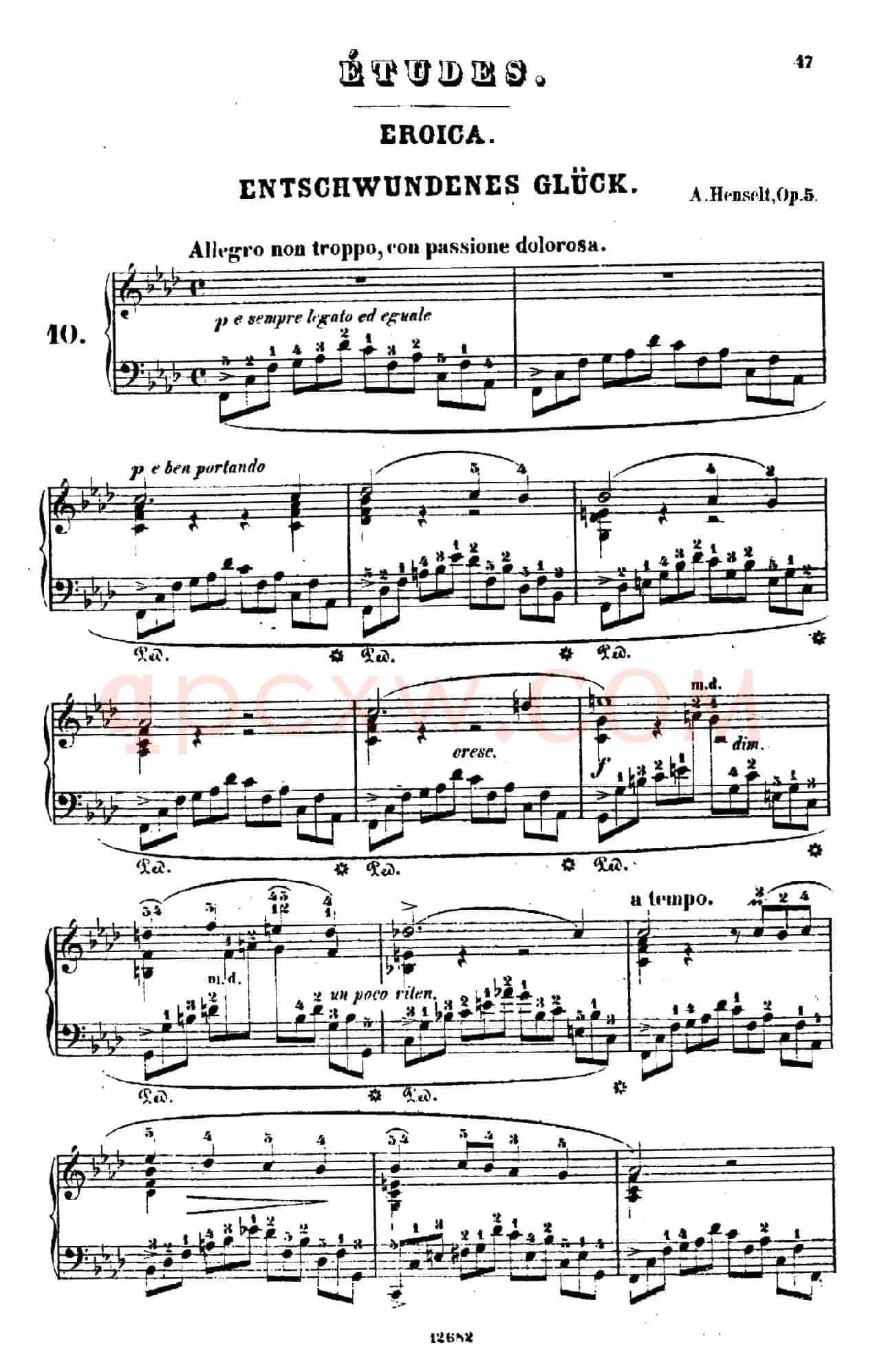 Douze Etudes de Salon Op.5(12首沙龙练习曲·10)